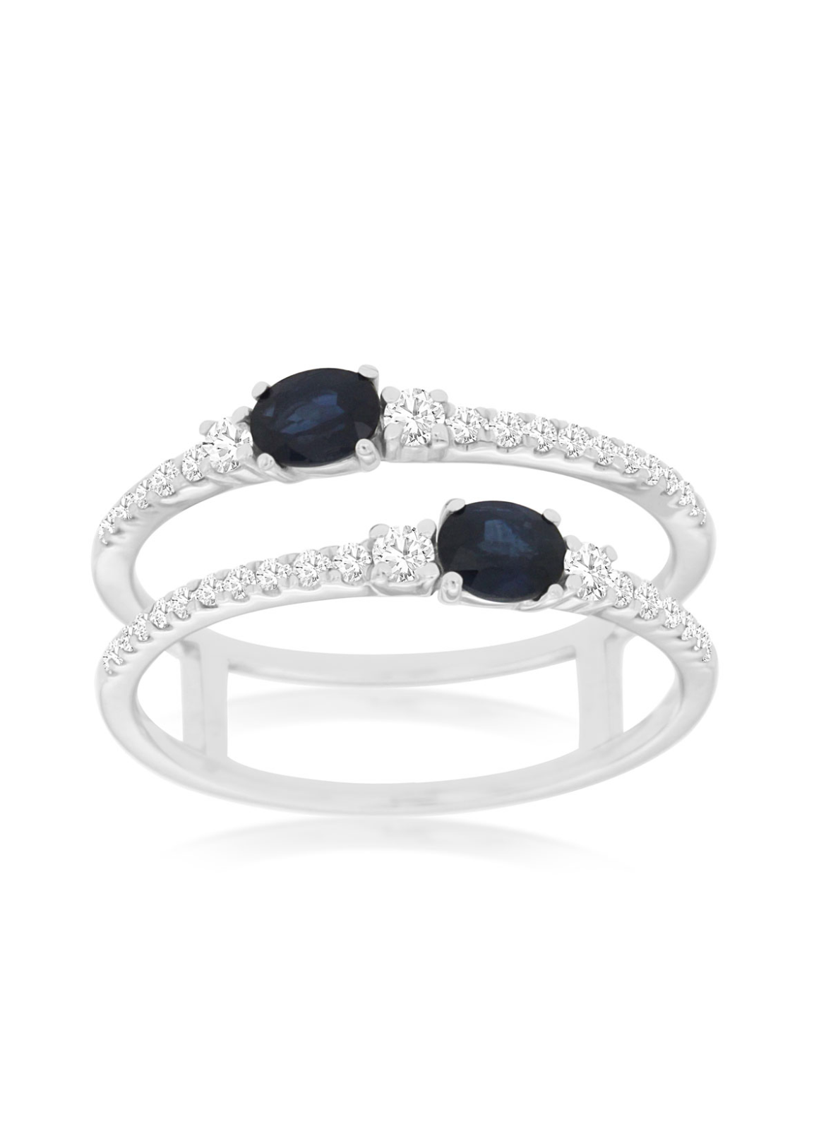 Double Row Sapphire and Diamond Ring