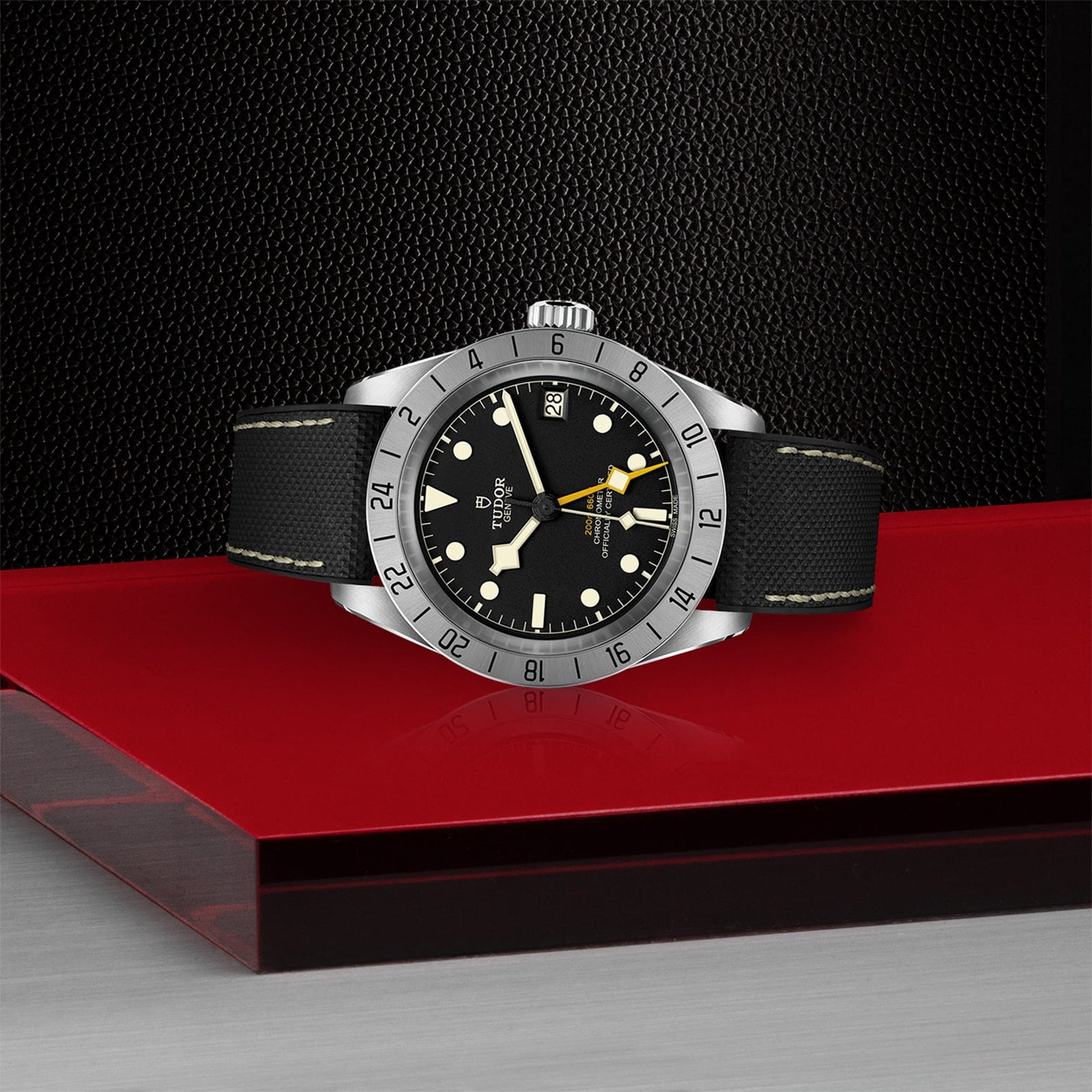 Tudor Black Bay Pro 39mm Steel Case Hybrid Rubber And Leather Strap