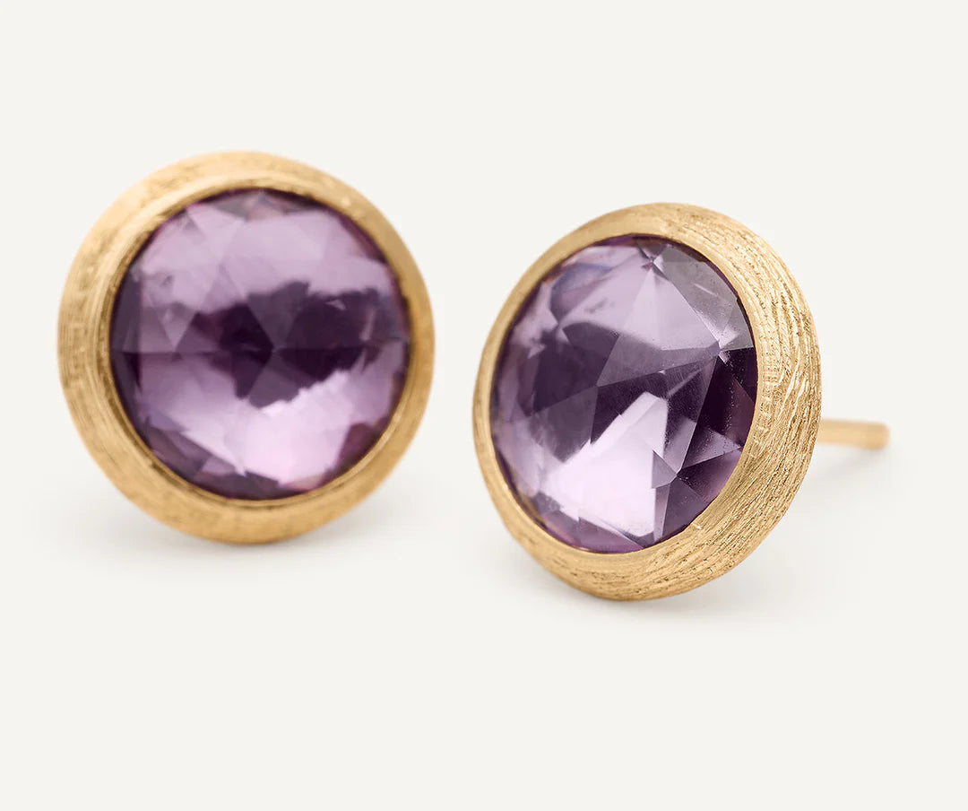JAIPUR COLOR: 18K Yellow Gold Amethyst Stud Earrings by Marco Bicego
