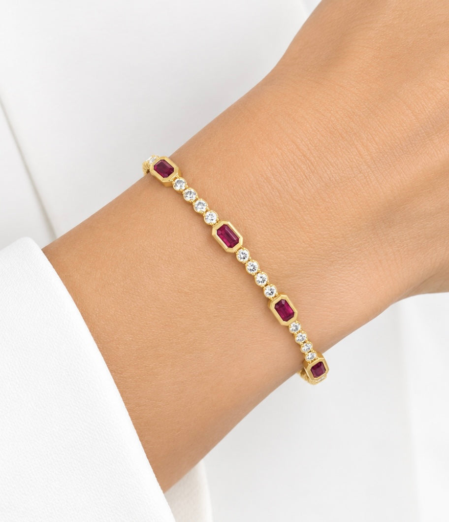 Ruby and Diamond Tennis Bracelet