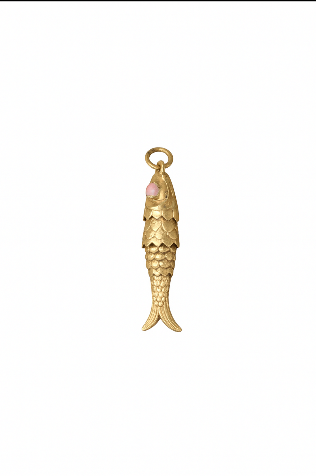 14k Vintage Articulated Fish Pendant