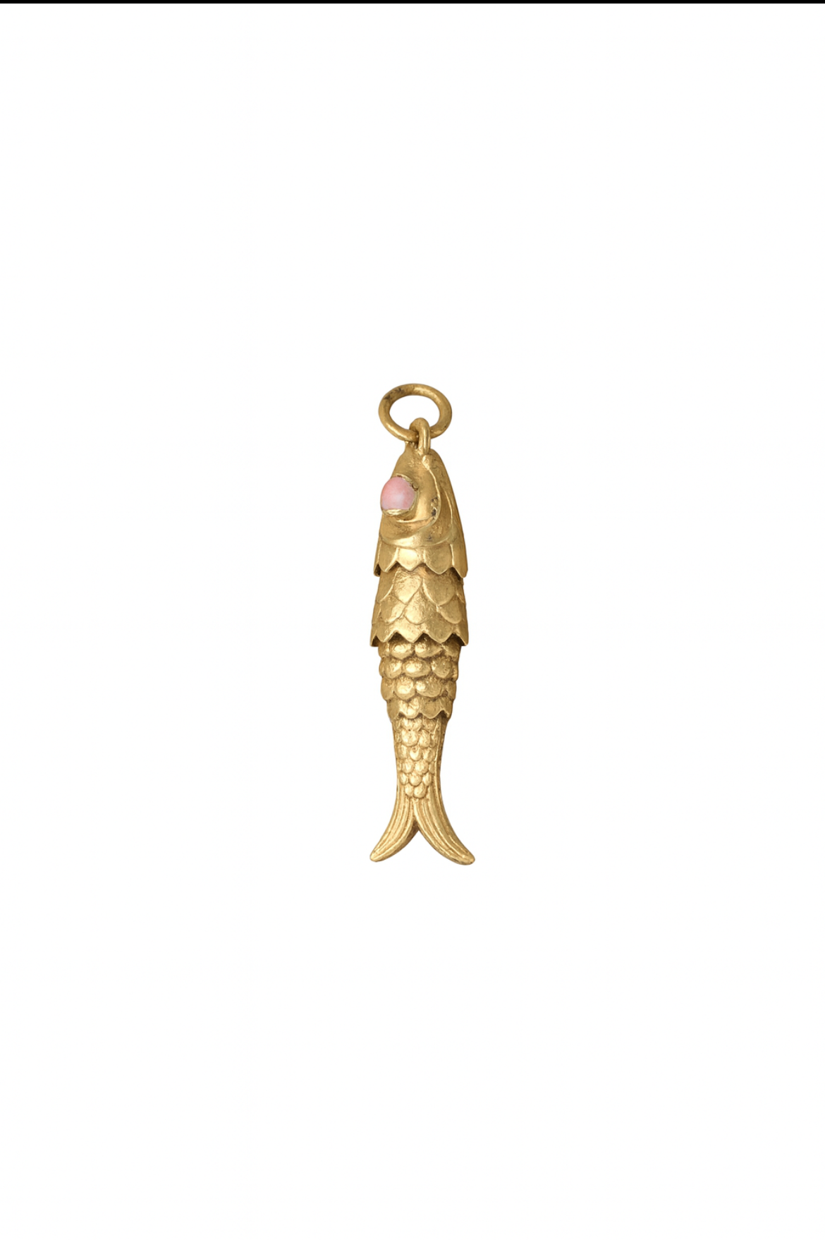 14k Vintage Articulated Fish Pendant
