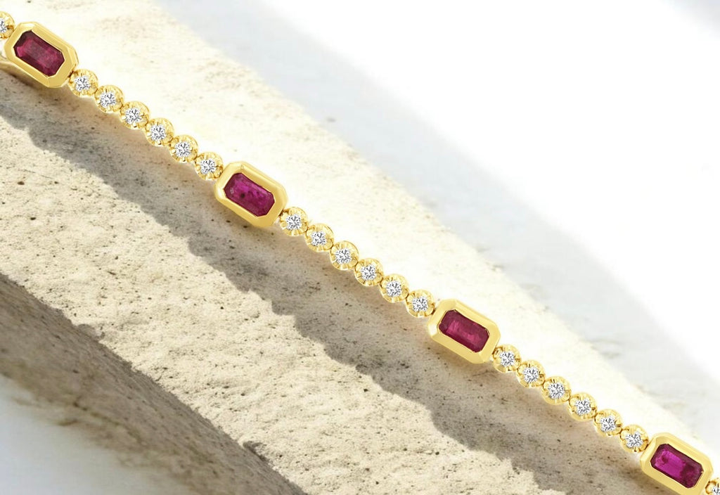 Ruby and Diamond Tennis Bracelet
