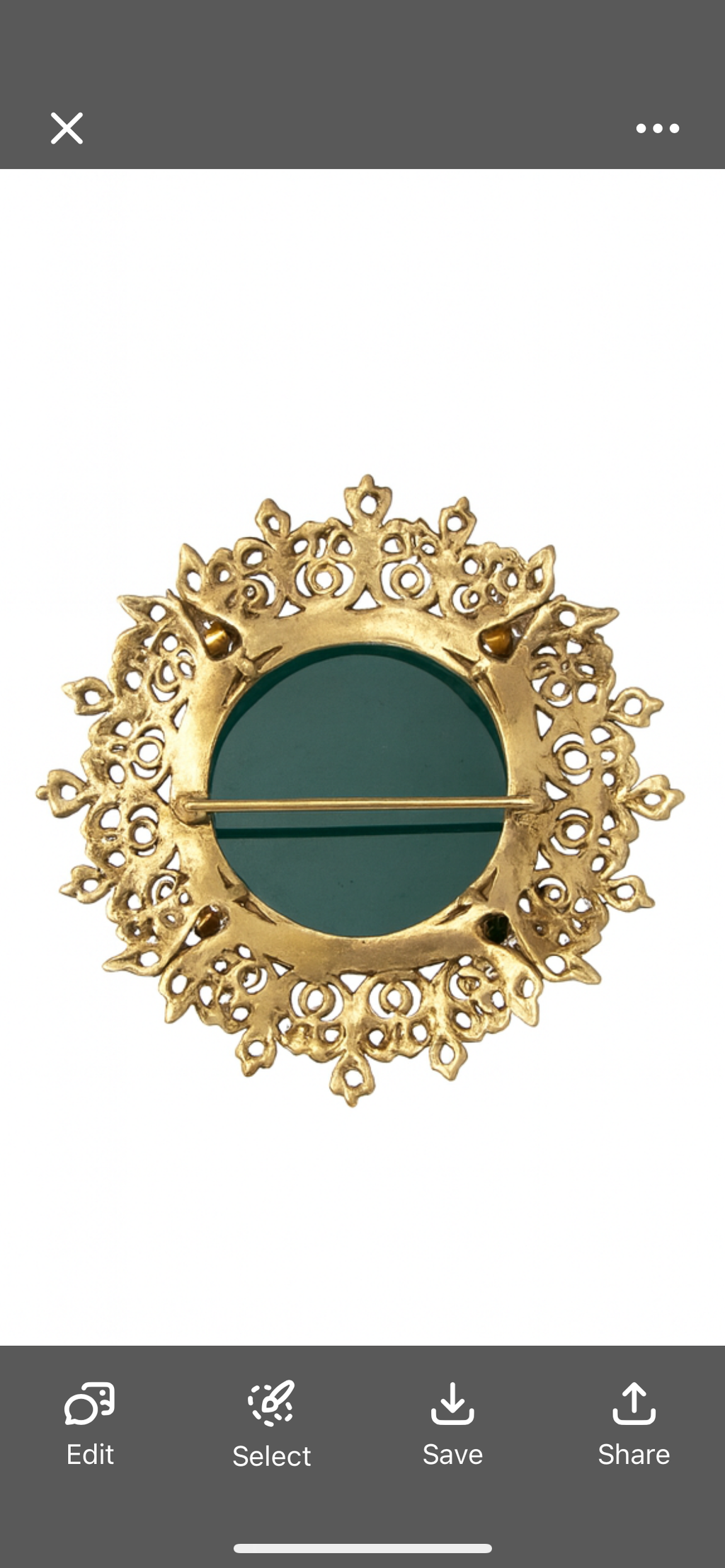 18k Gold Green Intaglio Brooch