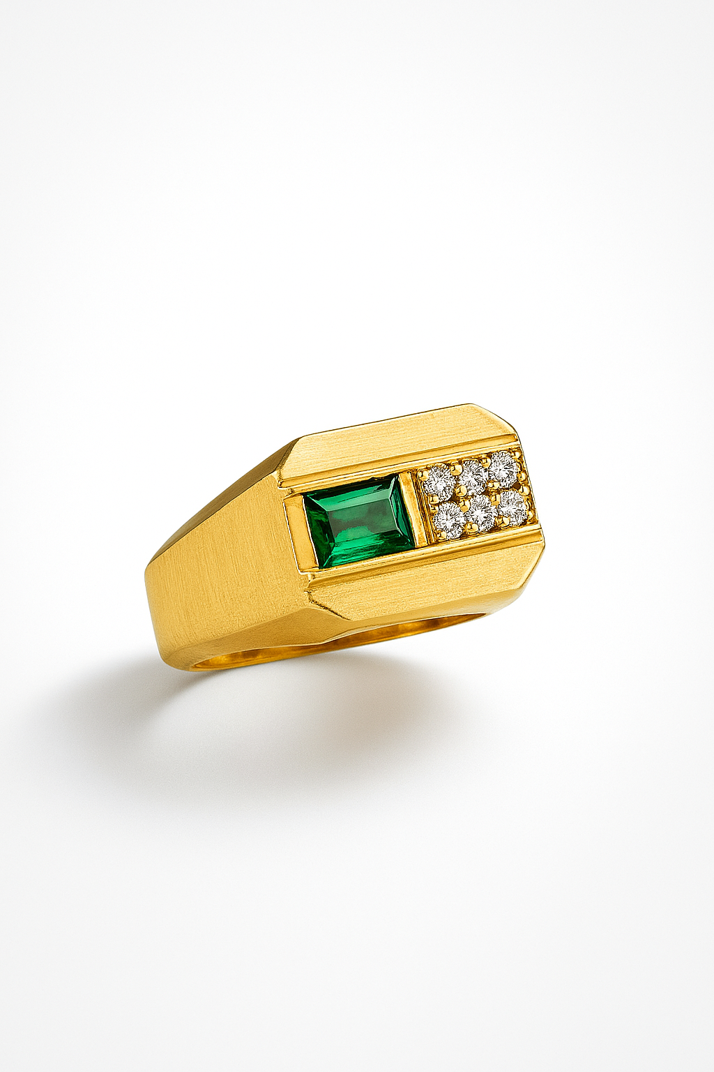 Gents Ring with Emerald & Diamonds