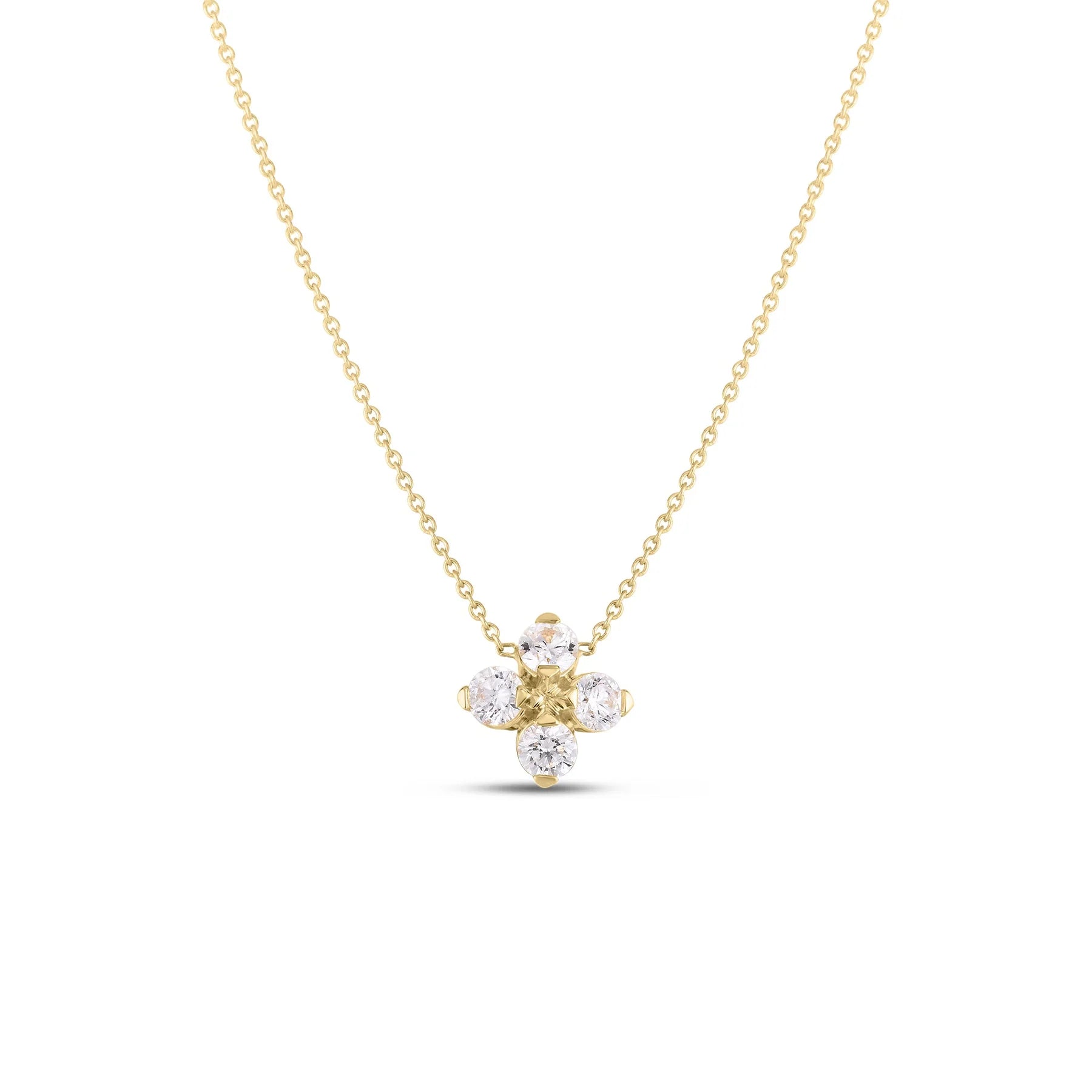 LOVE IN VERONA DIAMOND FLOWER PENDANT NECKLACE by Roberto Coin