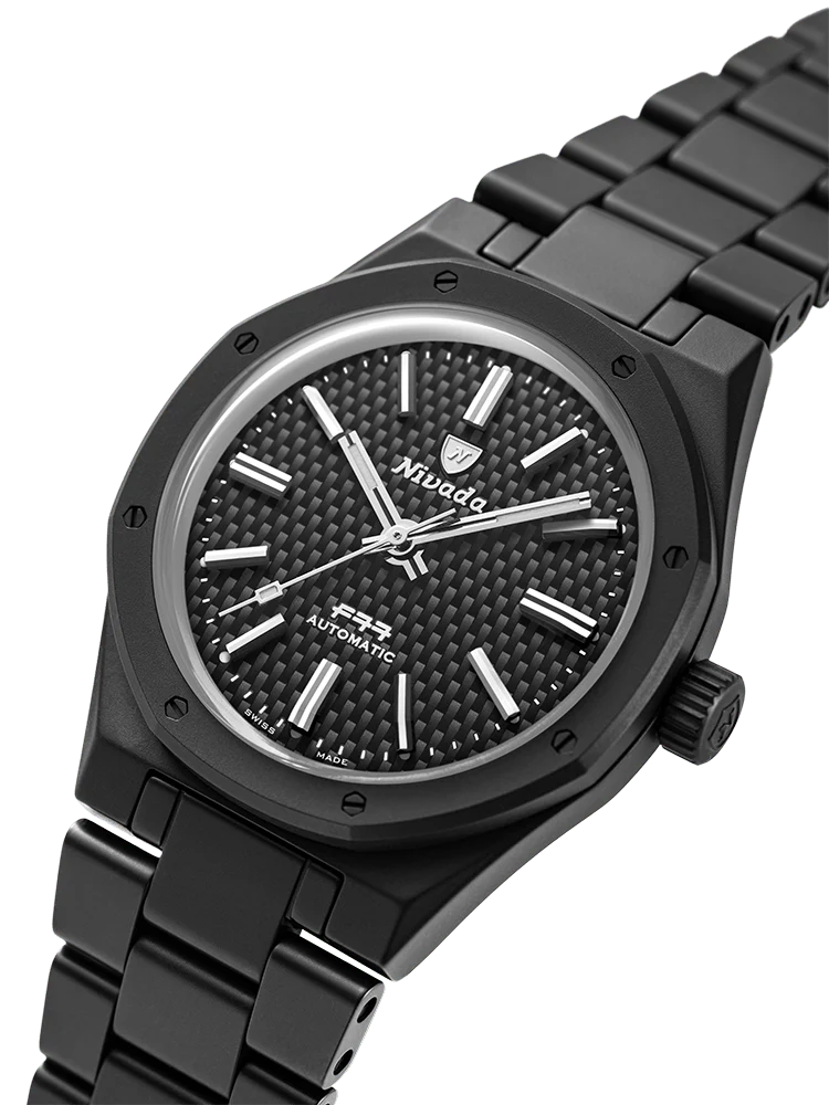 F77 BLACK CERAMIC BRAIDED DIAL - 37MM