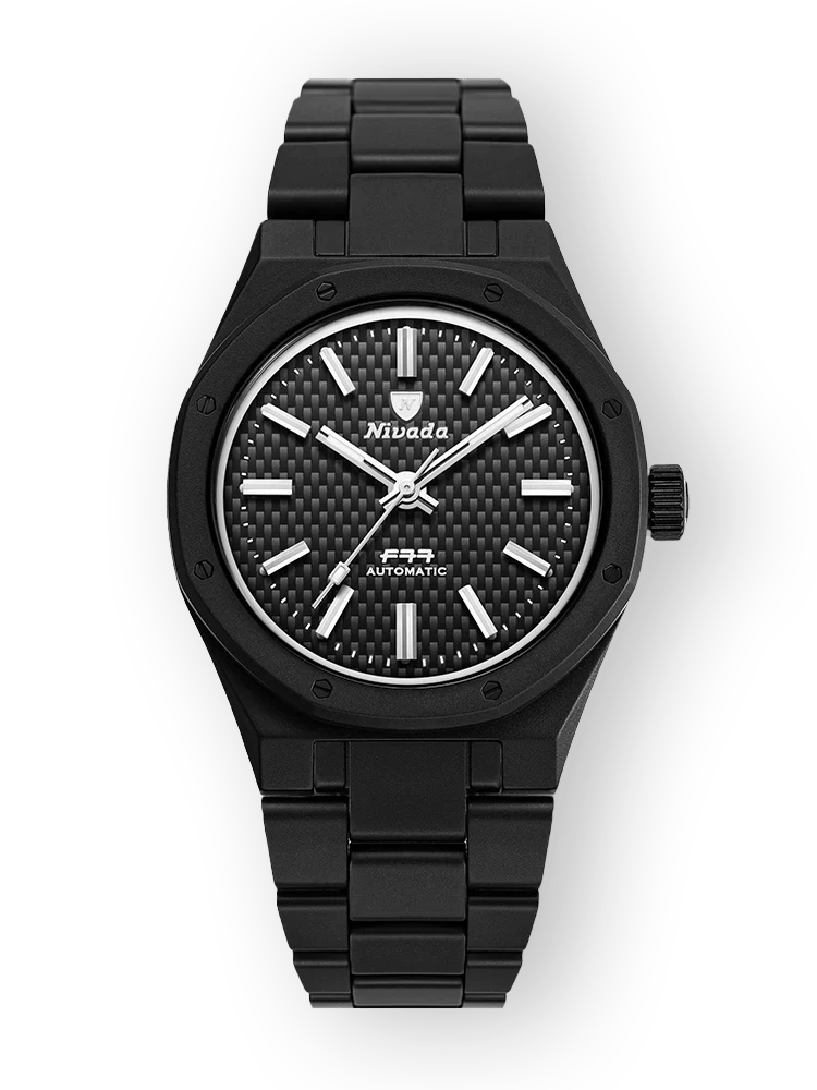 F77 BLACK CERAMIC BRAIDED DIAL - 37MM