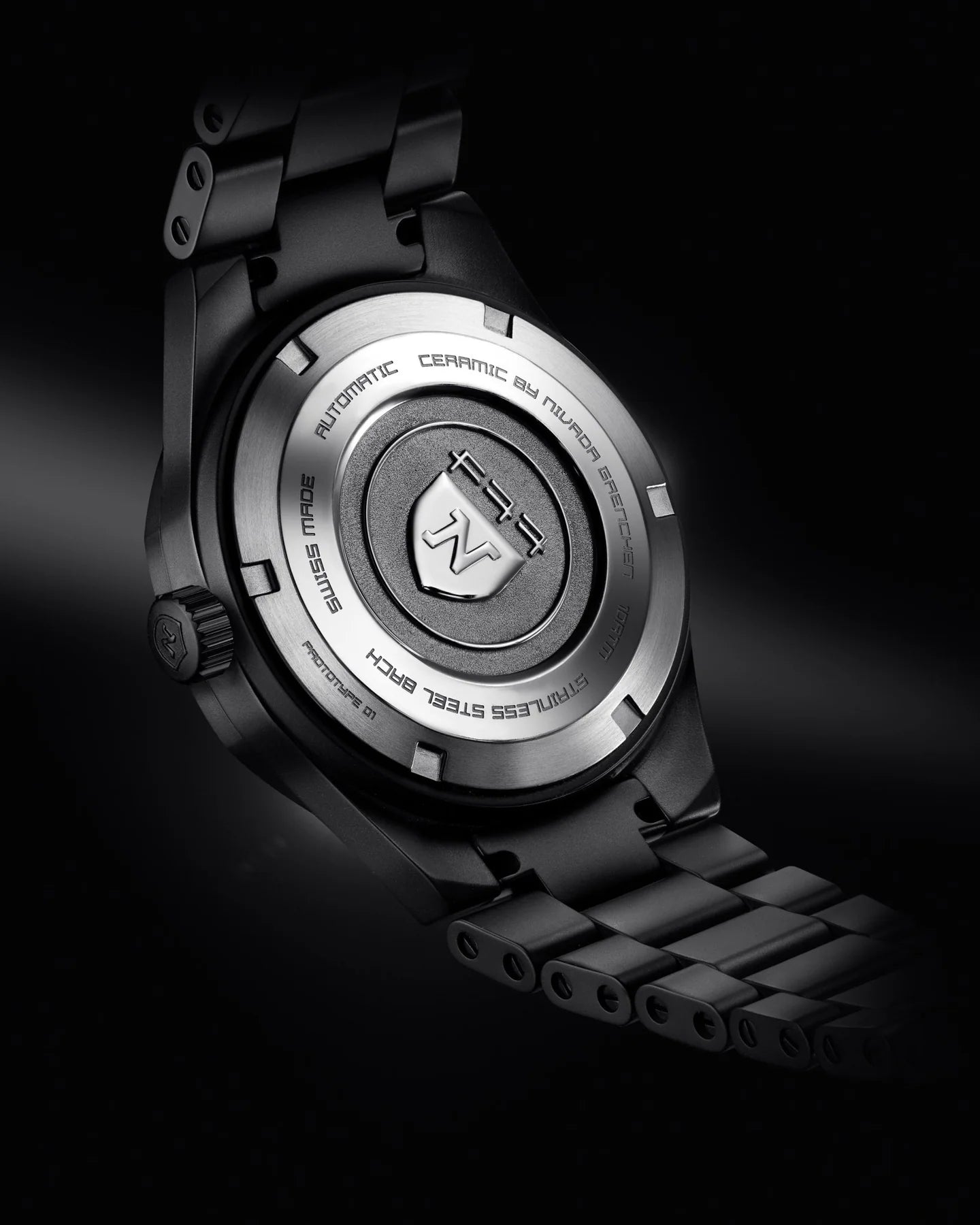 F77 BLACK CERAMIC BRAIDED DIAL - 37MM