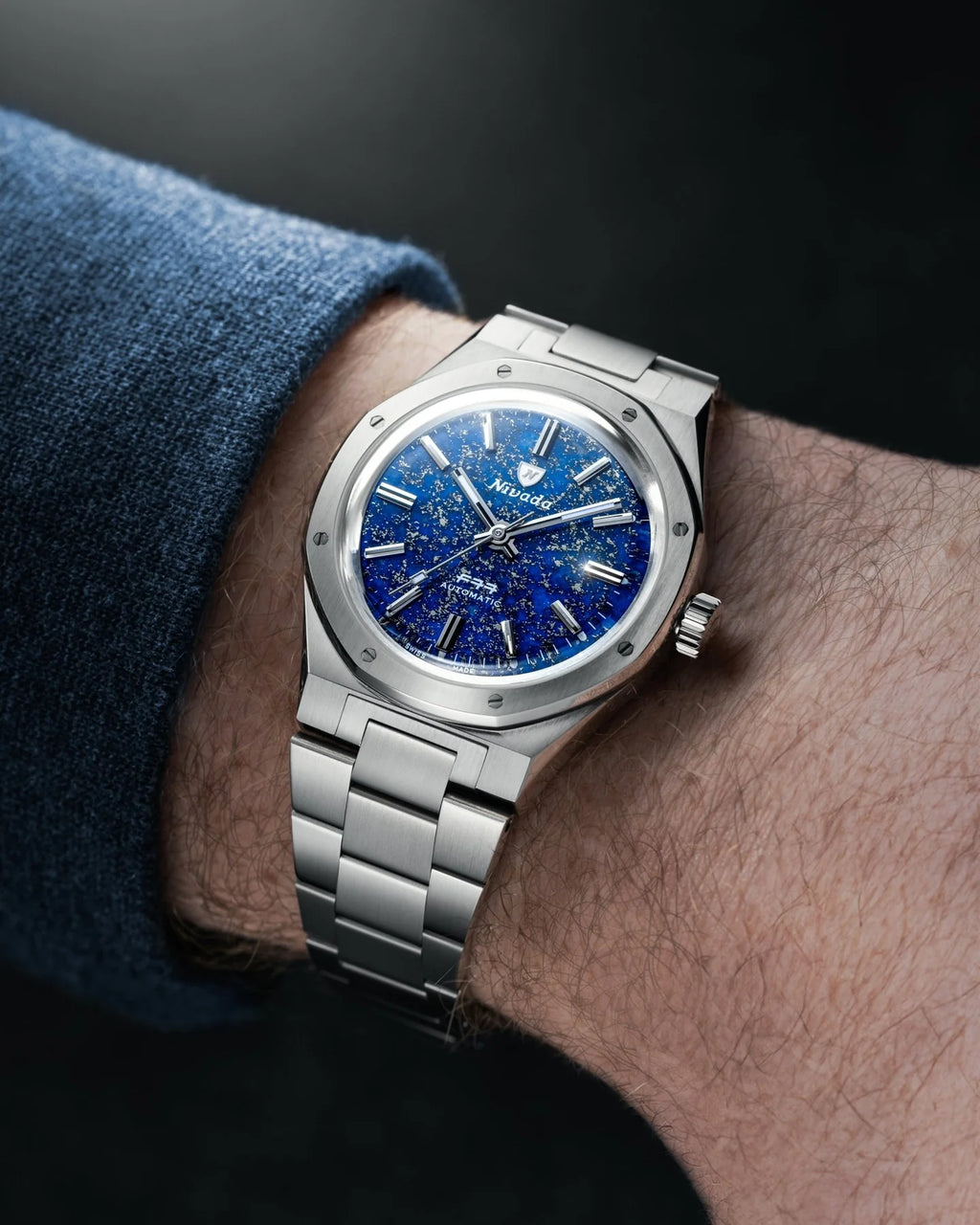 F77 STAINLESS STEEL LAPIS LAZULI - 37MM