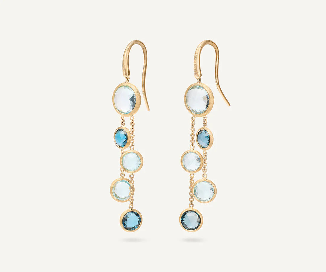 Jaipur Color: 18K Yellow Gold Mixed Topaz 2-Strand Earrings by Marco Bicego