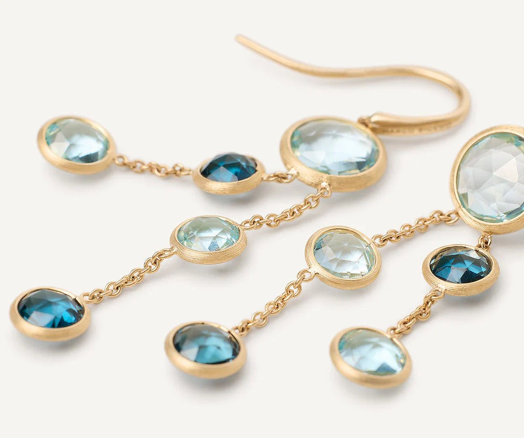 Jaipur Color: 18K Yellow Gold Mixed Topaz 2-Strand Earrings by Marco Bicego