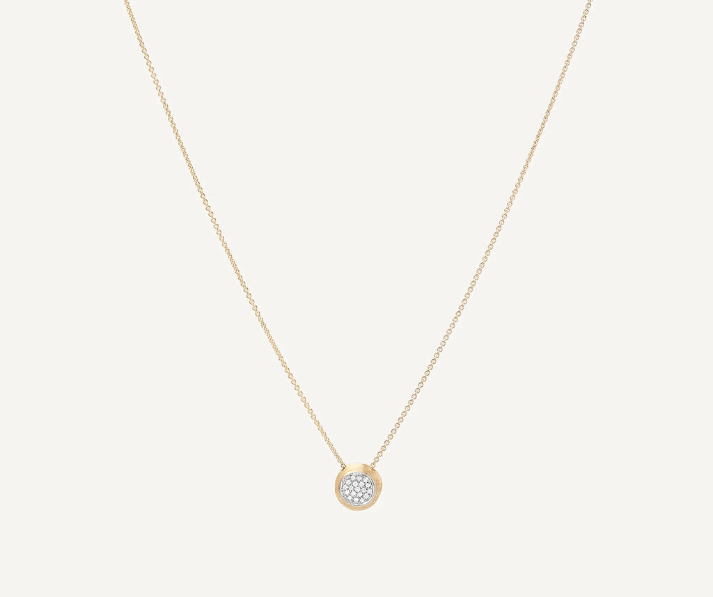 JAIPUR GOLD  18K Yellow Gold Diamond Pavé Disk Pendant