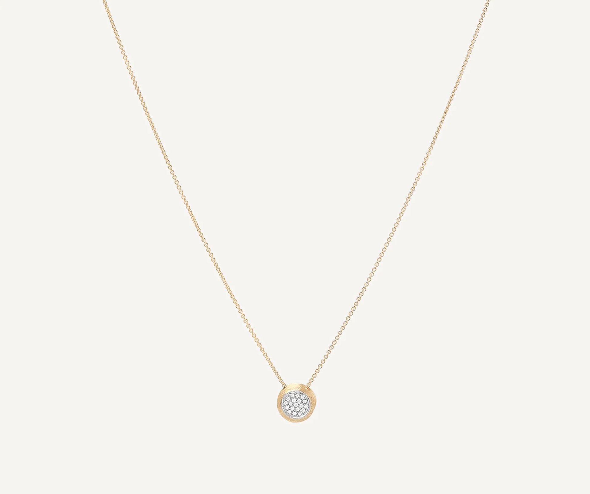 JAIPUR GOLD  18K Yellow Gold Diamond Pavé Disk Pendant
