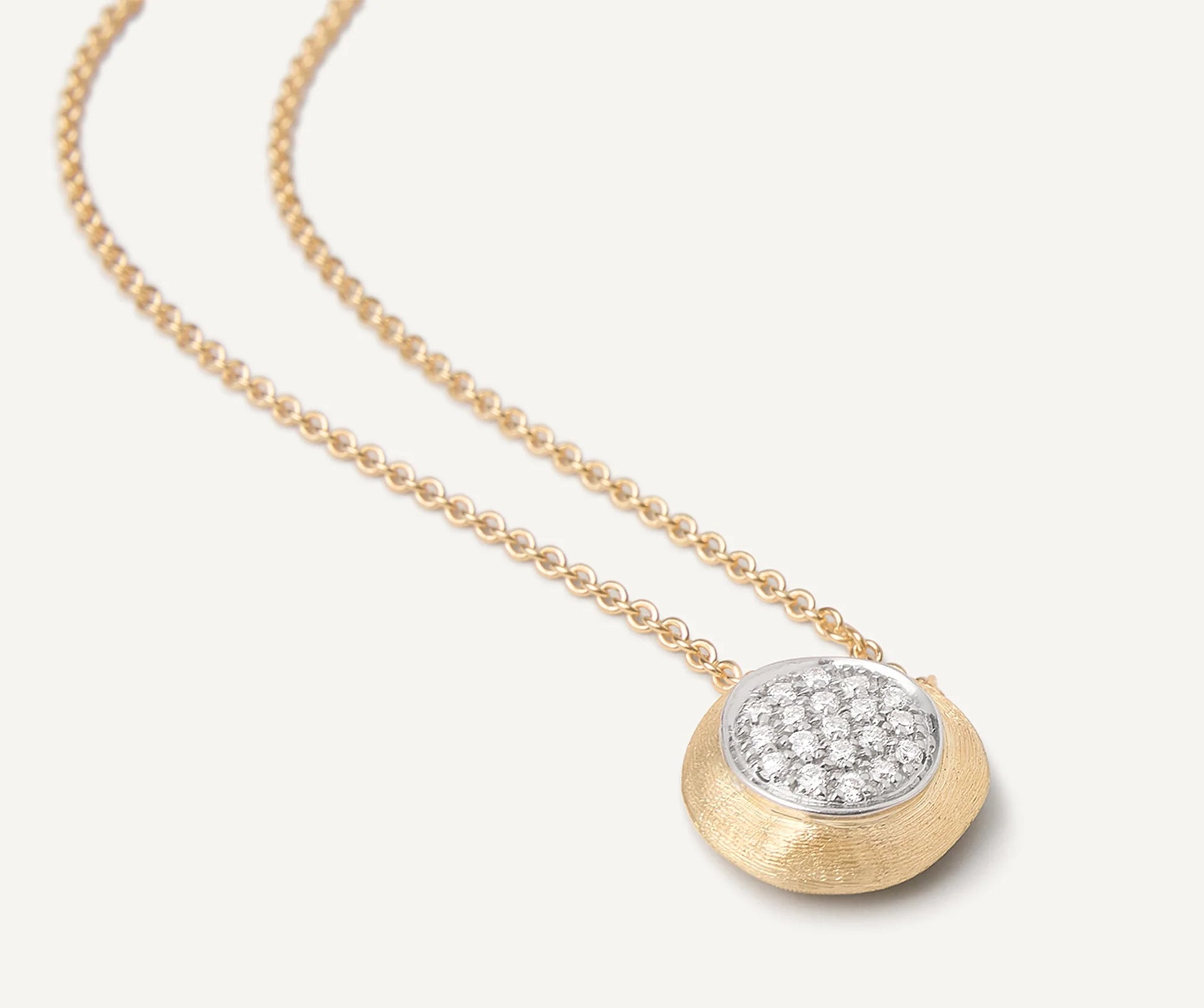 JAIPUR GOLD  18K Yellow Gold Diamond Pavé Disk Pendant