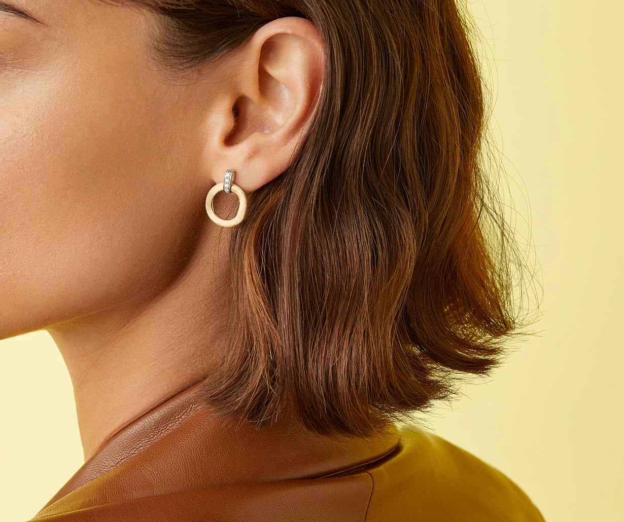 JAIPUR GOLD  18K Yellow Gold Drop Earrings with Diamonds