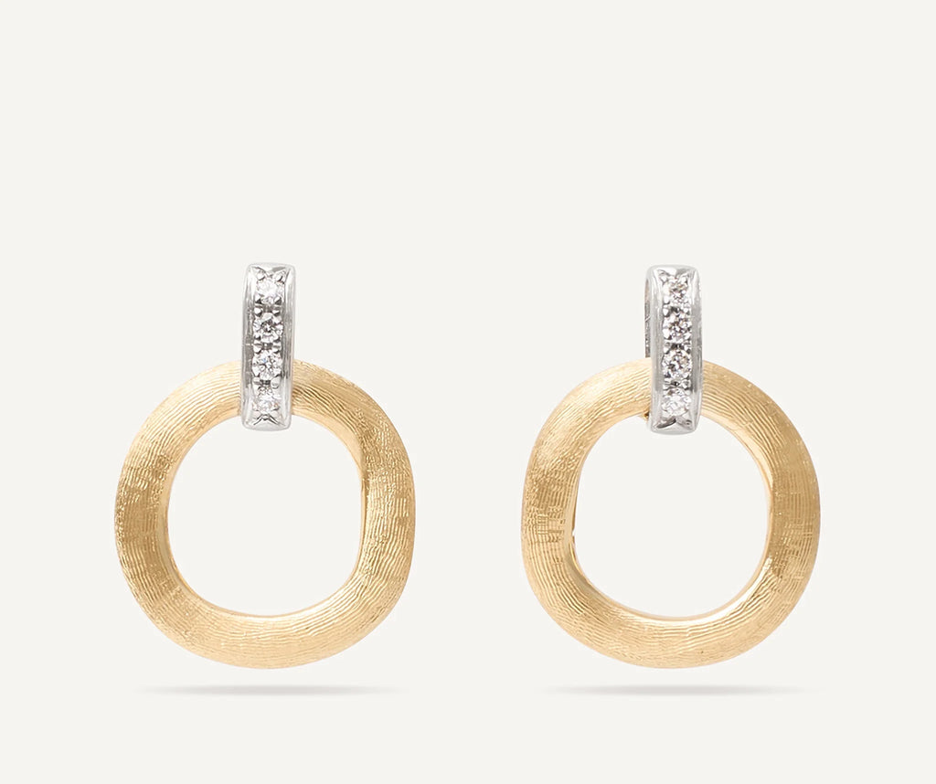 JAIPUR GOLD  18K Yellow Gold Drop Earrings with Diamonds