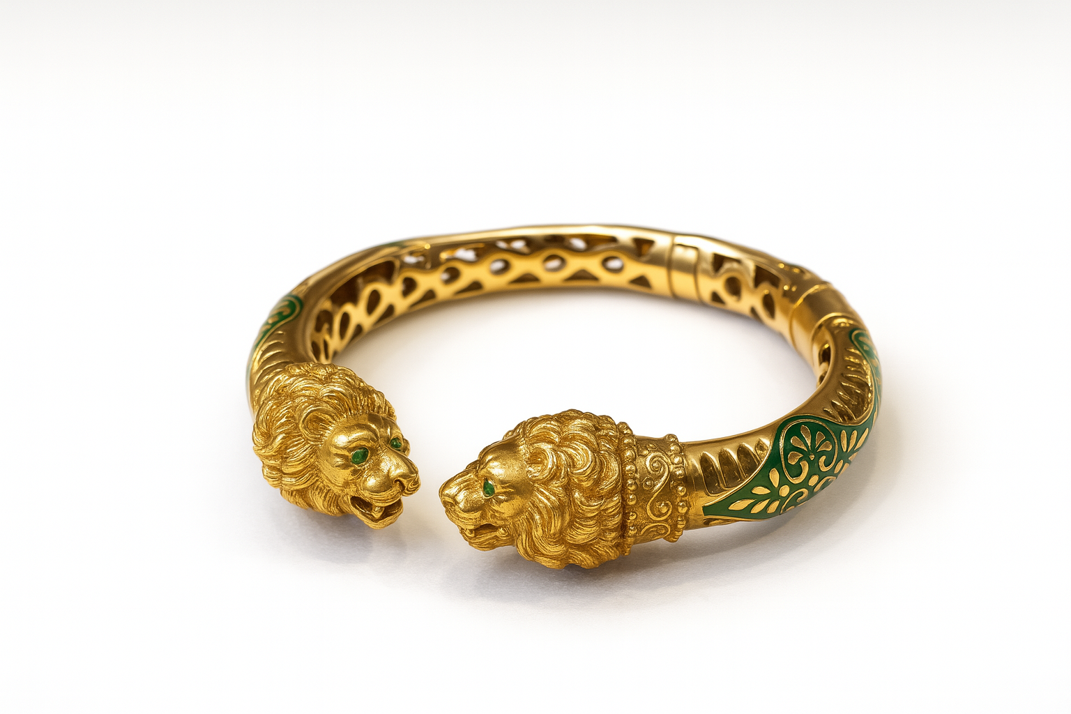 Vintage Gold Lions Cuff Bracelet