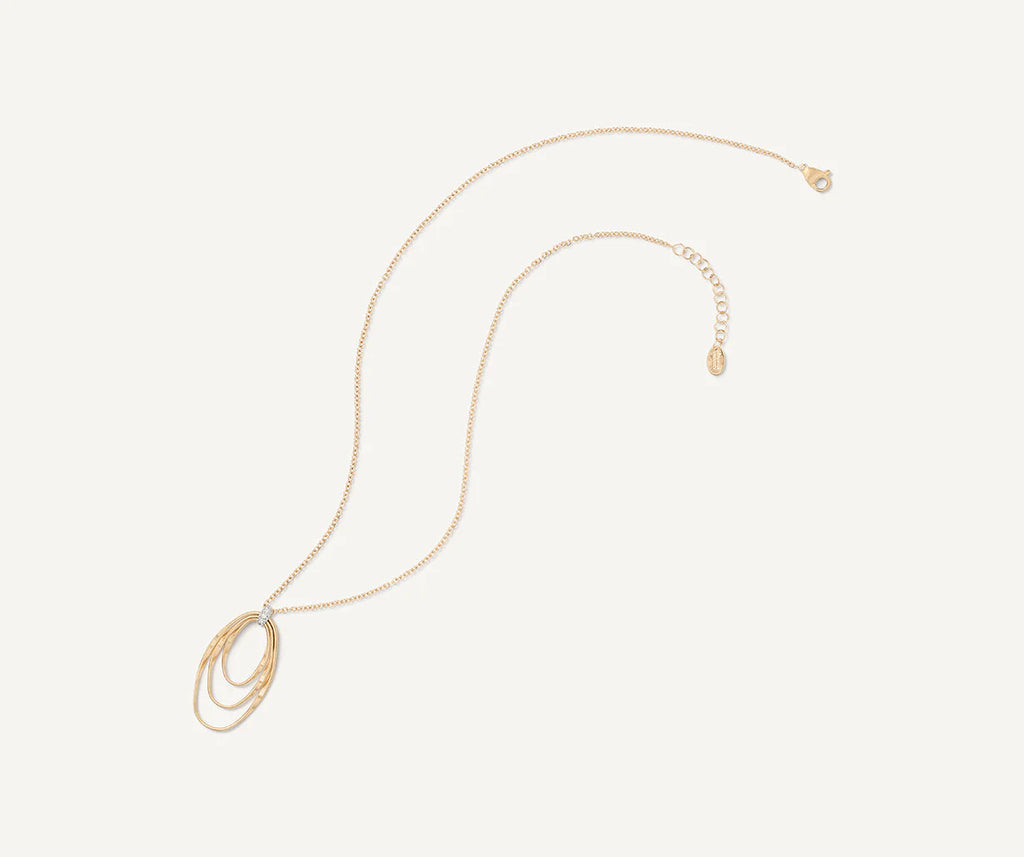 MARRAKECH ONDE  18K Yellow Gold and Diamond Concentric Pendant