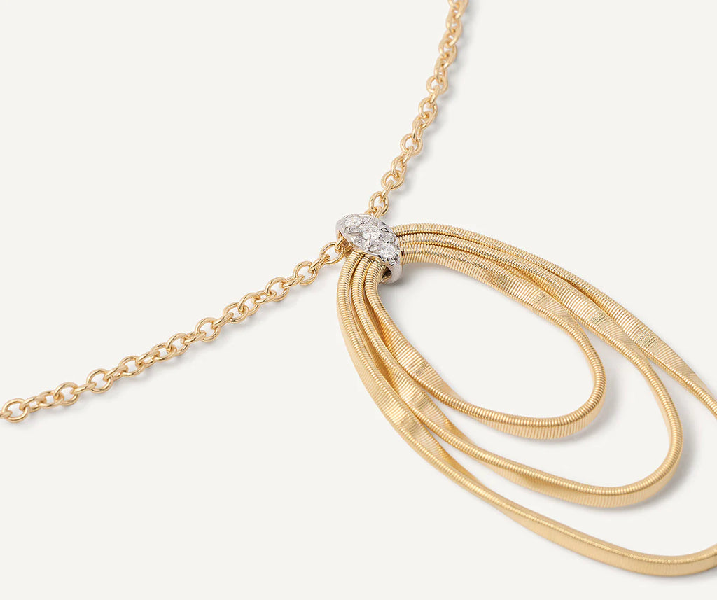 MARRAKECH ONDE  18K Yellow Gold and Diamond Concentric Pendant