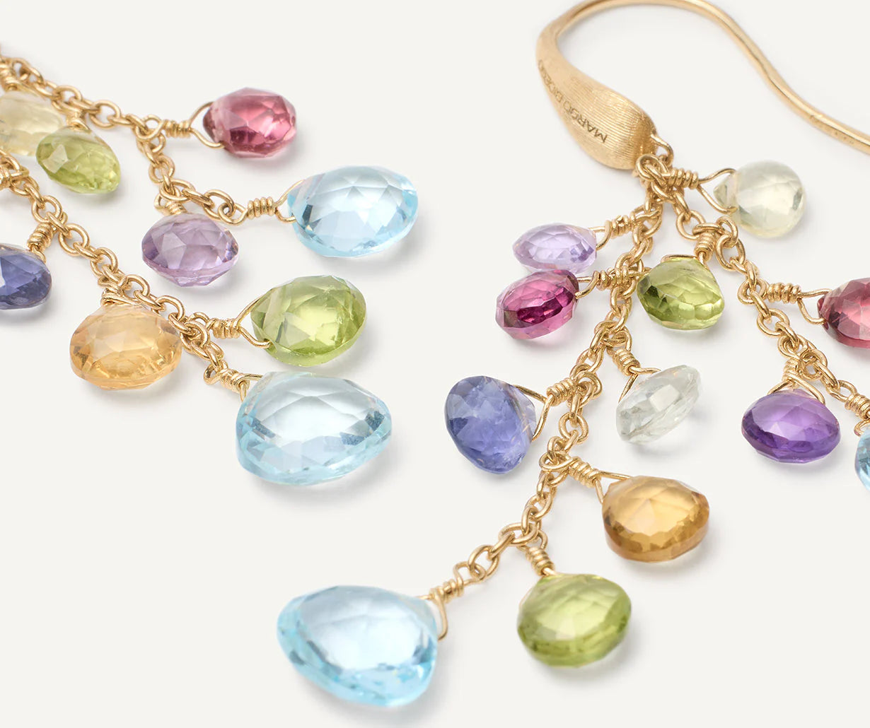 PARADISE  18K Yellow Gold Multi-Strand Gemstone Earrings