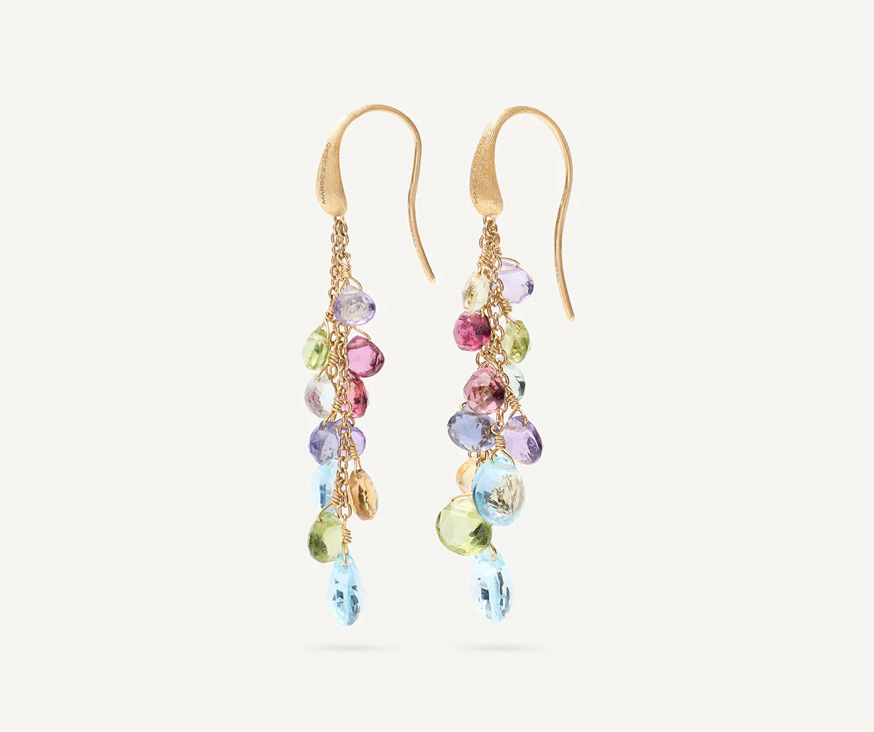 PARADISE  18K Yellow Gold Multi-Strand Gemstone Earrings
