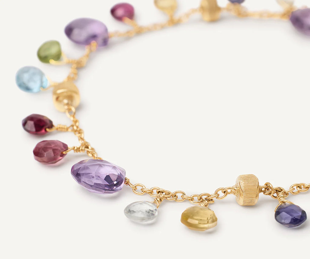 PARADISE  18K Yellow Gold Single-Strand Gemstone Bracelet, Amethyst Accents