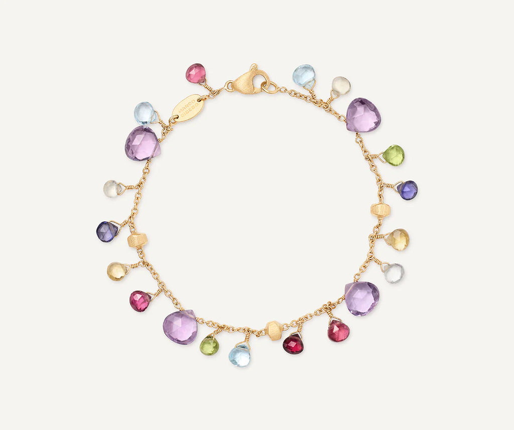 PARADISE  18K Yellow Gold Single-Strand Gemstone Bracelet, Amethyst Accents