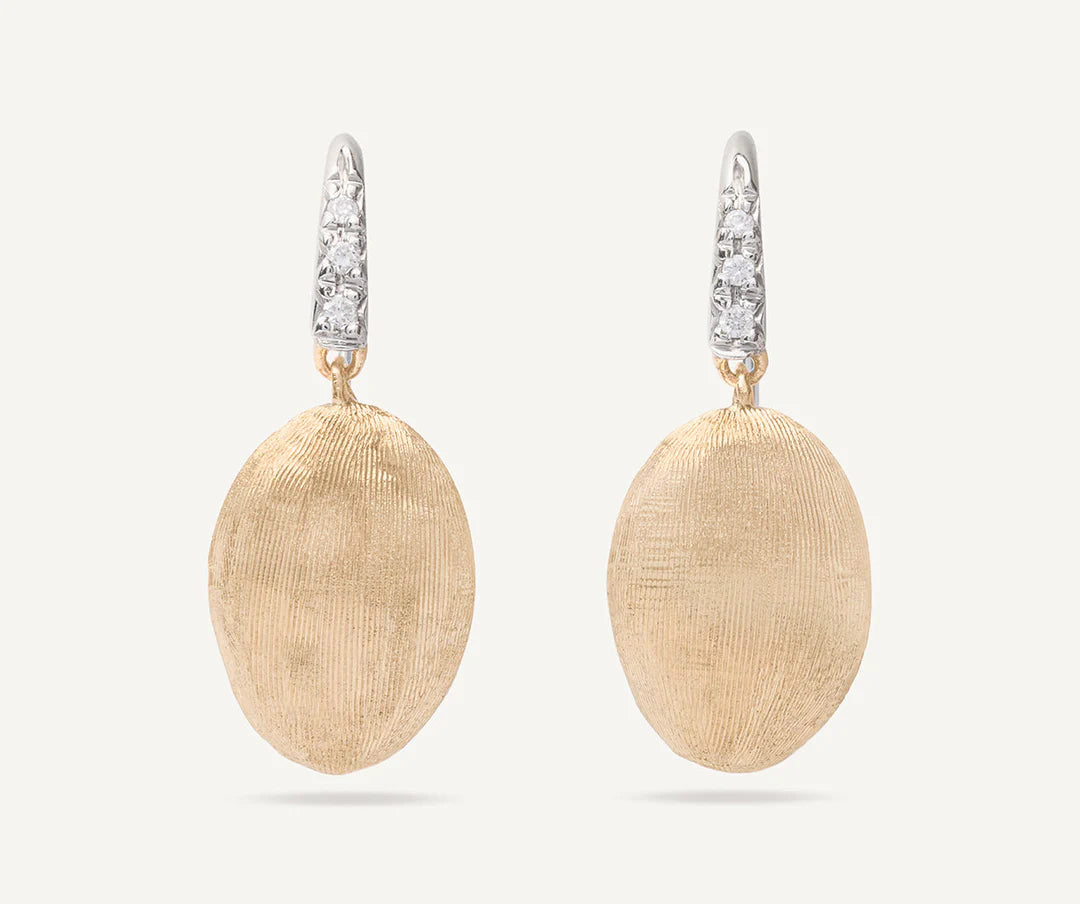 Siviglia: 18K Yellow Gold Drop Earrings with Diamonds by Marco Bicego