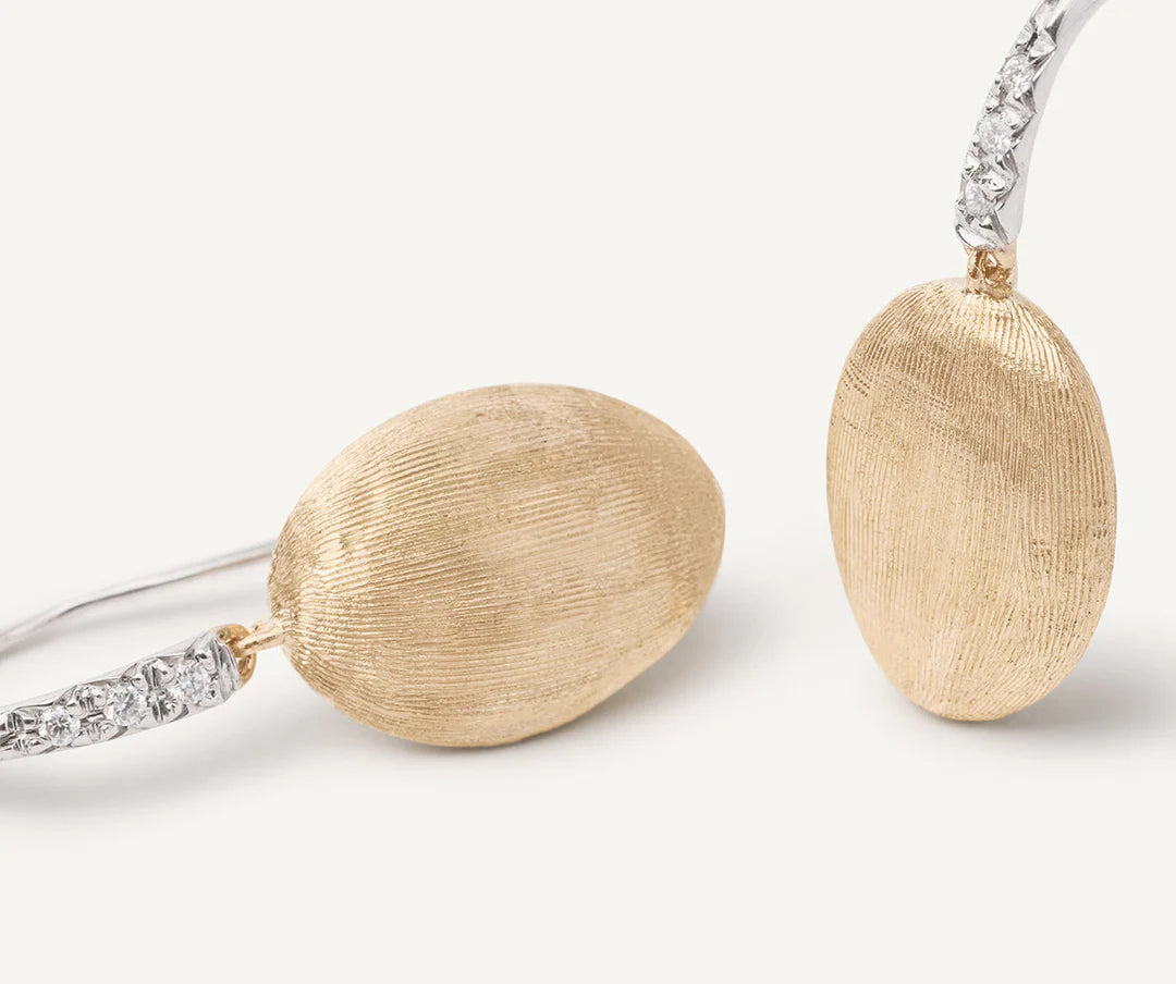 Siviglia: 18K Yellow Gold Drop Earrings with Diamonds by Marco Bicego