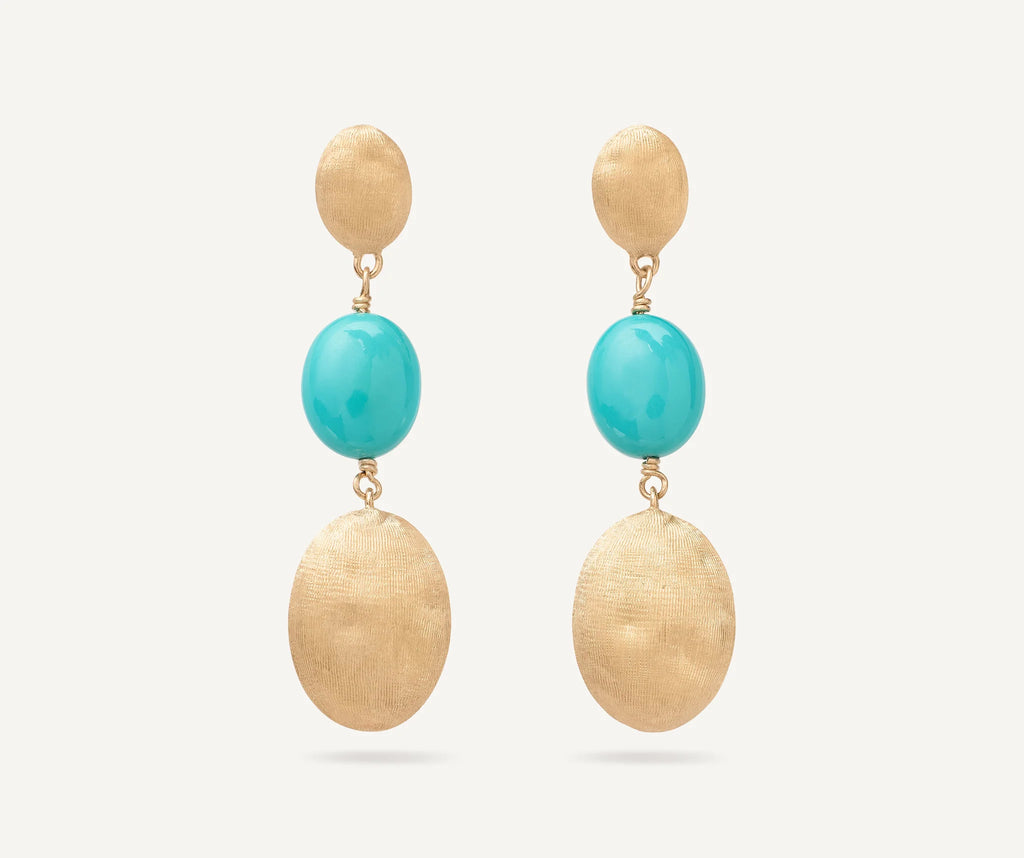 SIVIGLIA : 18K Yellow Gold Earrings with Turquoise