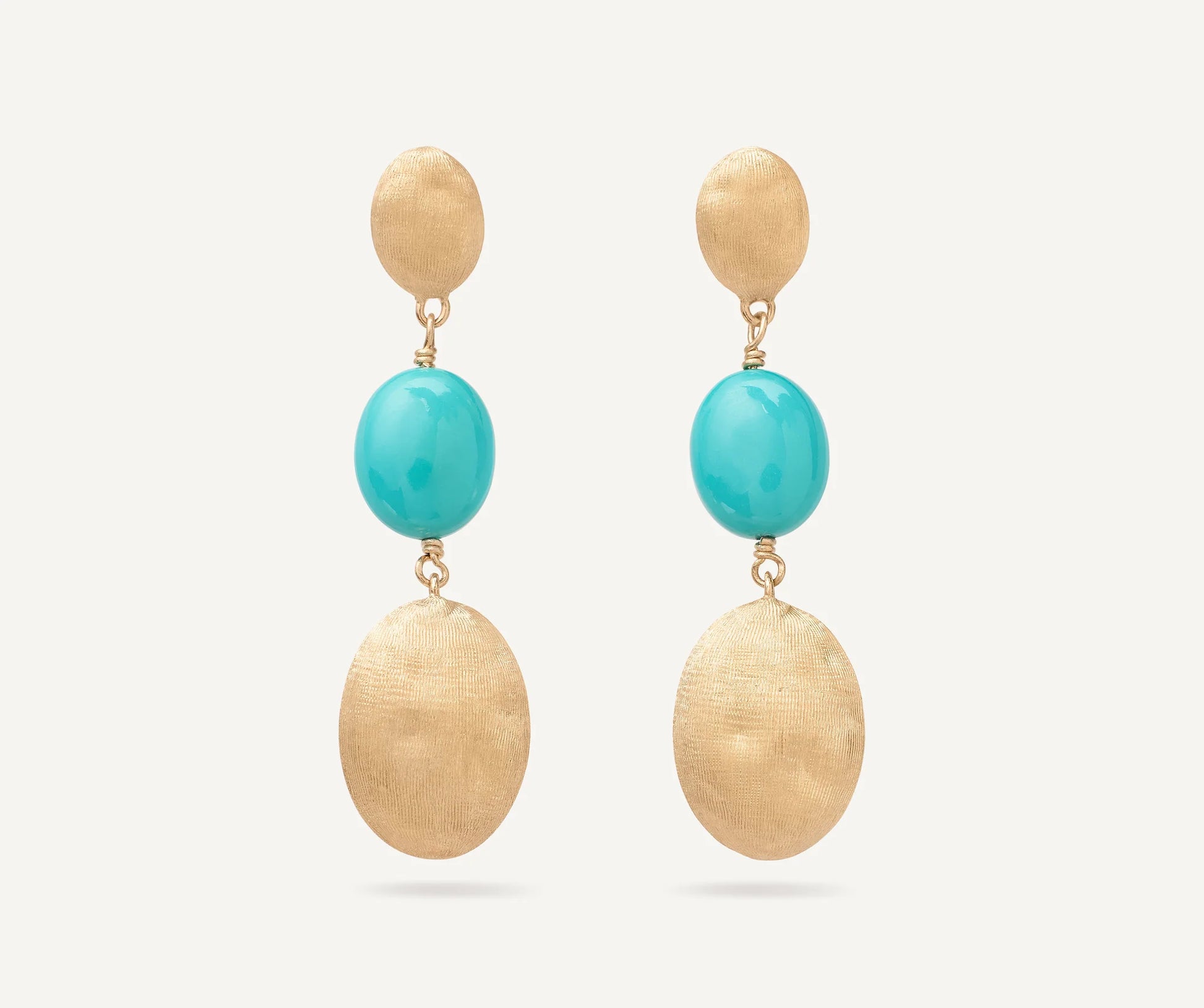SIVIGLIA : 18K Yellow Gold Earrings with Turquoise