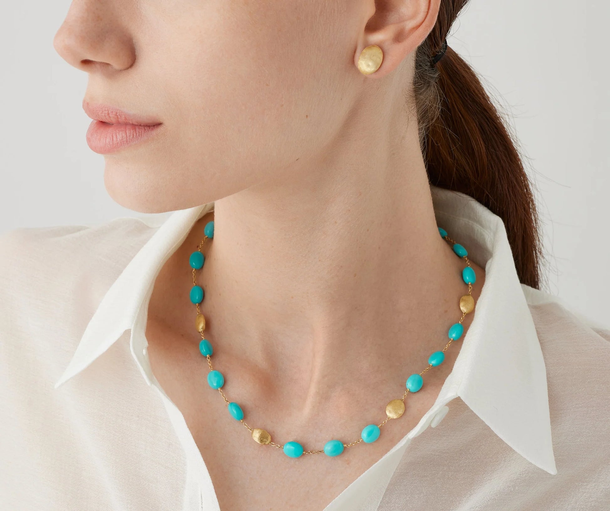 SIVIGLIA : 18K Yellow Gold Necklace with Turquoise