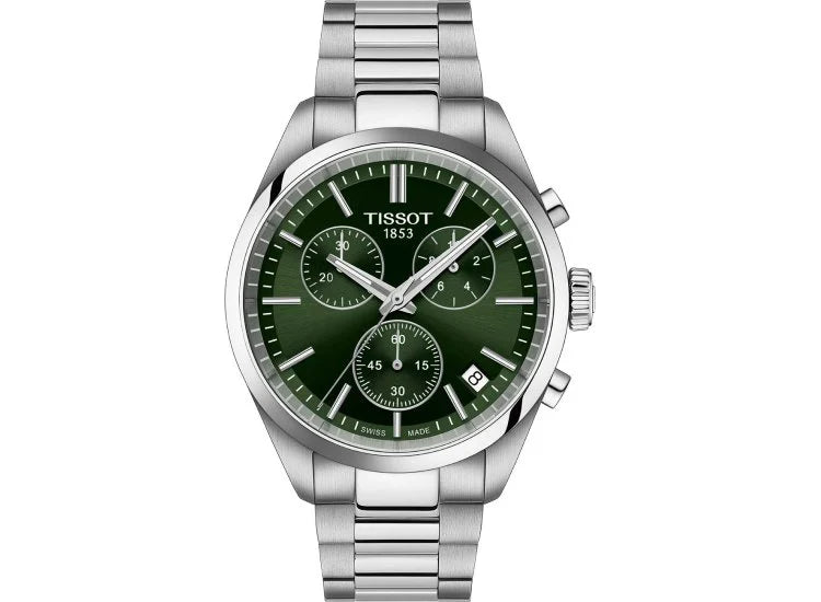 Tissot PR 100 Chronograph Watch 40mm Green Dial